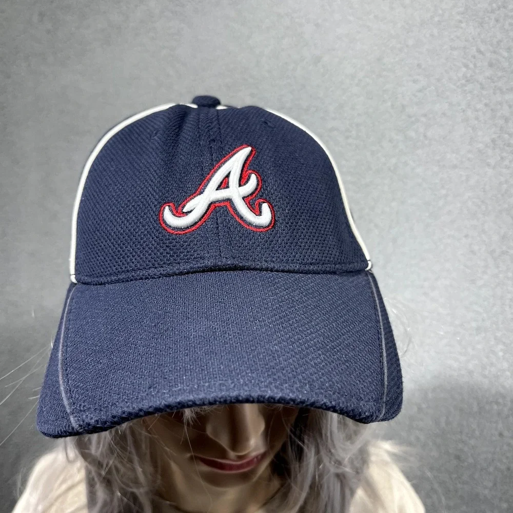 Atlanta Braves Hat New Era 39THIRTY Youth Blue MLB Baseball Fitted Cap OSFM